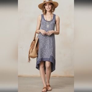 Anthropologie Left Of Center Knit Patch Tank Dress Asymmetrical Hem Size S
